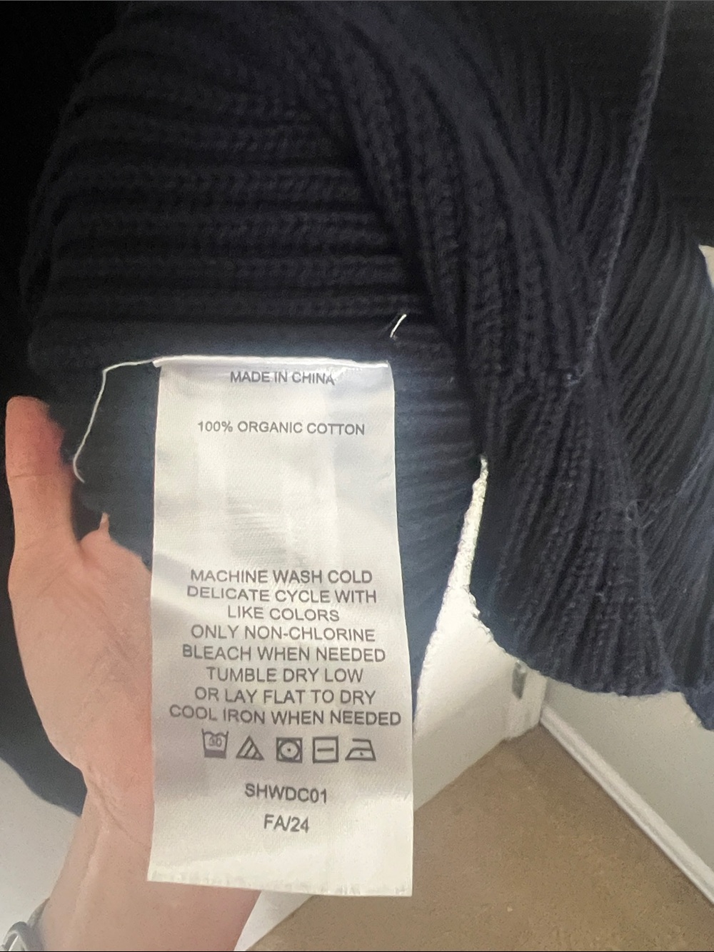 Quince 100% Organic Cotton Oversized Cardigan in Navy Blue - Picture 9 of 10